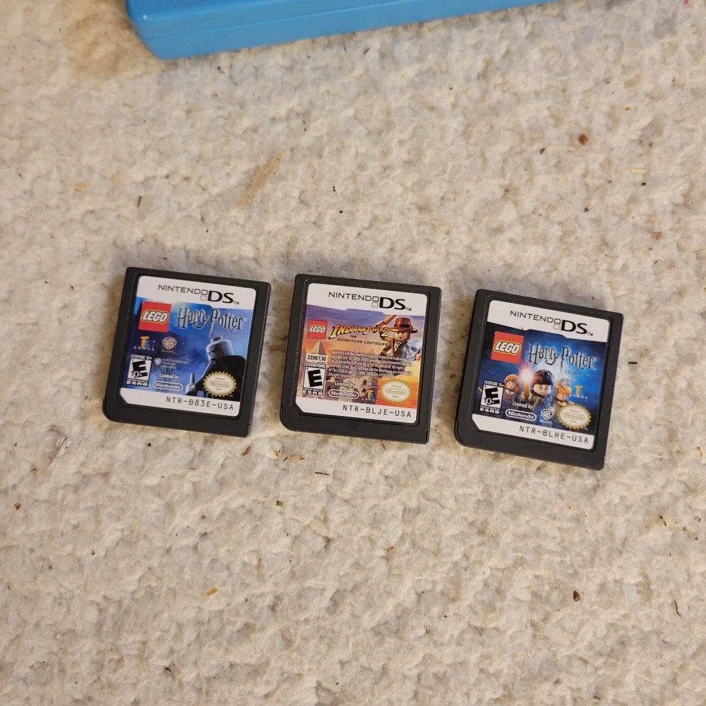 Nintendo DSi‎ Blue Handheld Console Bundle 3 Games Carry Case No Charger...
